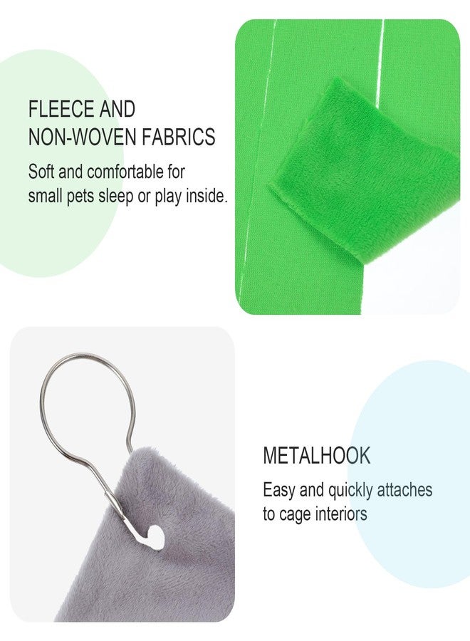 Larrel 2 Pcs Guinea Pig Hideout, Convenient Guinea Pig Cage Accessories with 6pcs Hooks Cute Small Animal Hideout with Reversible Sides for Ferrets Chinchillas (Blue Green) - Image 3